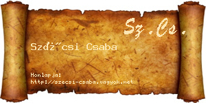 Szécsi Csaba névjegykártya