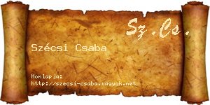 Szécsi Csaba névjegykártya