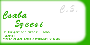 csaba szecsi business card