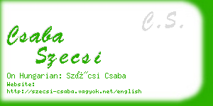 csaba szecsi business card